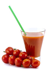 Image showing Tomatoes juice and group from tomatoes