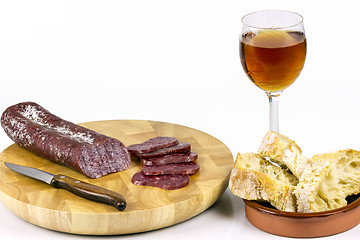 Image showing Iberian sausage table