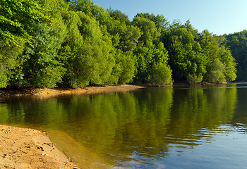 Image showing Autumn in Lake Santa Fe, Montseny. Spain