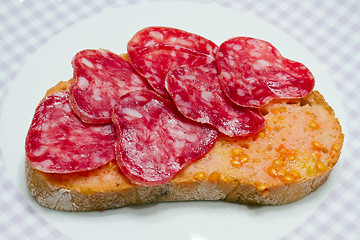 Image showing Catalan style tomato rubbed, about the scourge of rural style.