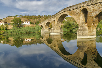 Image showing Puente la Reina bridge , Navarre Spain