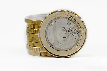 Image showing two coins euros stacks
