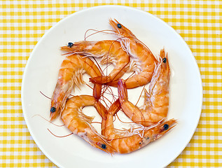 Image showing delicious fresh cooked shrimp prepared to eat