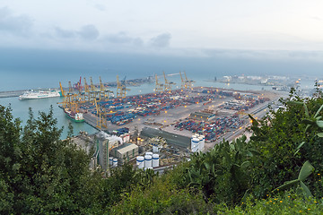 Image showing container operation in port