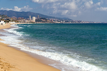 Image showing Badalona Spain Coast and Beach 