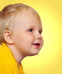 Image showing curious toddler boy