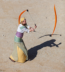 Image showing Medieval Hostess with Ribbons