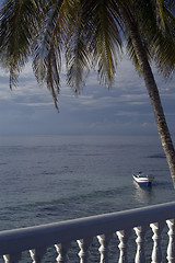 Image showing boat in sea caribbean