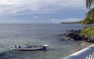 Image showing boat in sea caribbean