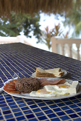 Image showing breakfast by the sea