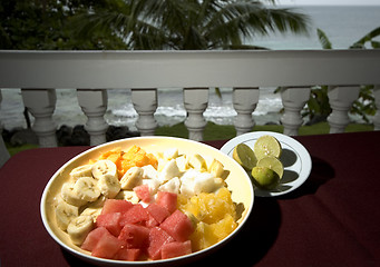 Image showing fruit salad at resort