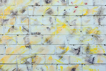 Image showing Vintage white background brickwall