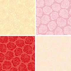 Image showing Seamless background with roses