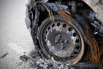 Image showing Burnt Car