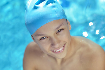 Image showing happy child on swimming pool