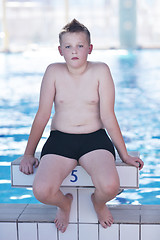 Image showing happy child on swimming pool