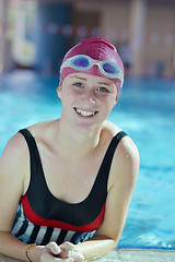 Image showing happy child on swimming pool