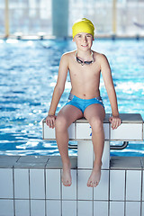 Image showing happy child on swimming pool