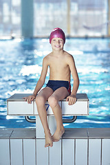 Image showing happy child on swimming pool