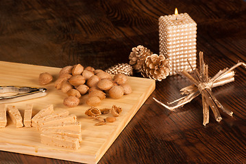 Image showing Turron and ingredients