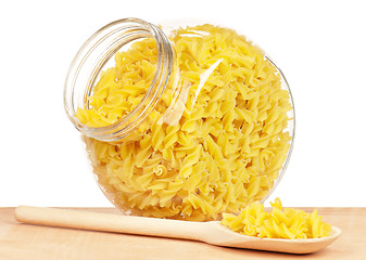 Image showing Pasta in glass pot