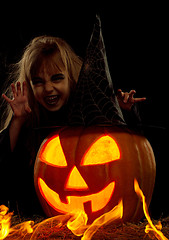 Image showing Child in halloween costume