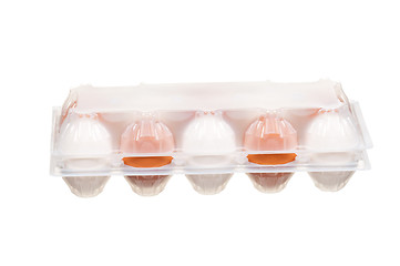 Image showing Eggs in box