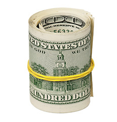 Image showing Roll of dollars