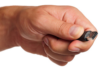 Image showing Hand with flash drive