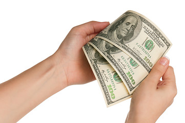 Image showing Hand with dollars