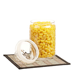 Image showing Pasta in glass pot