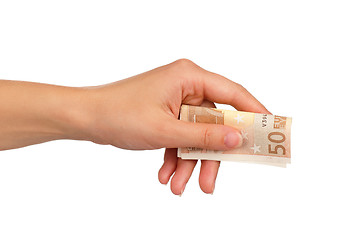 Image showing Hand with euro