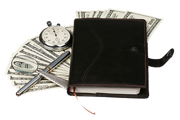 Image showing Dollars and stopwatch