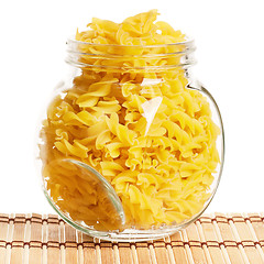 Image showing Pasta in glass pot