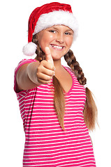 Image showing Girl in Santa hat