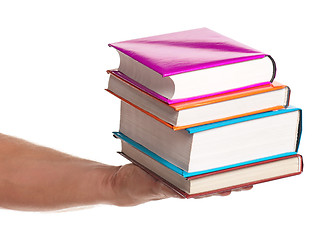 Image showing Man hand with books