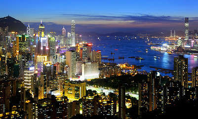 Image showing Hong Kong city at night