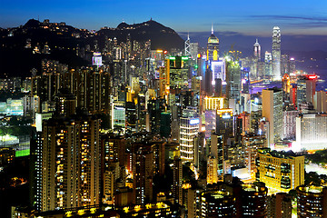 Image showing Hong Kong city at night