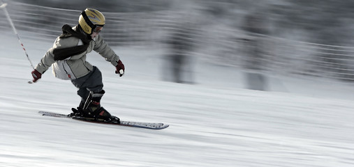 Image showing Little skier