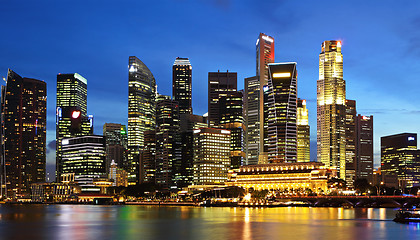 Image showing Singapore City at dusk