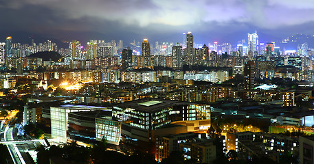 Image showing Hong Kong with crowded buildings at night