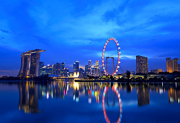 Image showing Singapore city at night