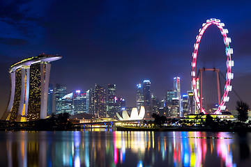 Image showing Singapore cityscape at night