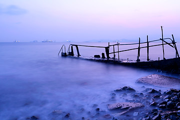 Image showing pier with sunset