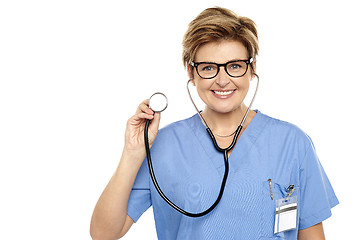 Image showing Senior female physician ready to examine you