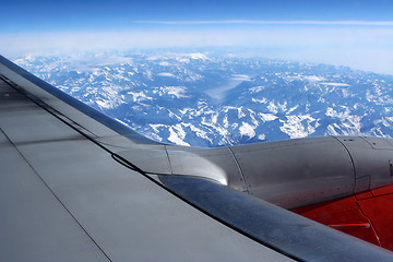 Image showing Flying over Alps