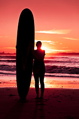 Image showing Surfer girl