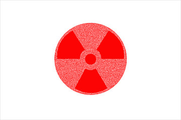 Image showing Japanese flag with atom character