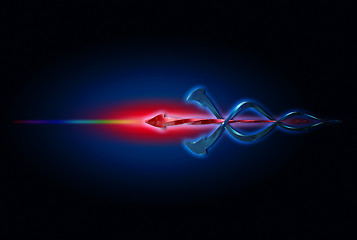 Image showing Abstract dark background with arrows