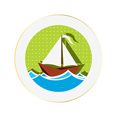Image showing Sailing boat sticker